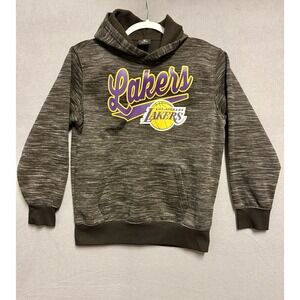 Los Angeles Lakers NBA Black Gray Basketball Hoodie‎ Youth Size Large 14-16
